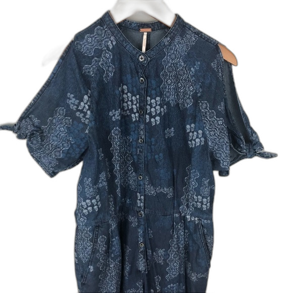 Free People Blue Aztec Jumpsuit Size Small - Picture 5 of 16